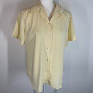 Foxcroft Yellow Button Down Shirt size 8